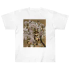 Mioluckypinkyの兜　サムライ　猫　　桜　盆栽　 Heavyweight T-Shirt