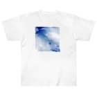 kayuuの夏の青空と飛行機 ヘビーウェイトTシャツ