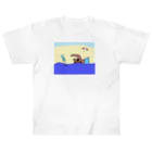 atelier_lapislazuliのくまはにわ 海水浴 Heavyweight T-Shirt