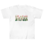 Leomatsuraのピンクと白のチューリップ Heavyweight T-Shirt