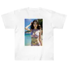 AI美女大好きクラブの「海辺の恋模様: AI美女のビーチウェア・ファンタジー」vol251 Heavyweight T-Shirt