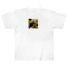 Sunbathingのヒマワリの根元で食事をするモグラ Heavyweight T-Shirt