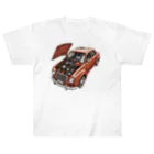 River book designのスポーティな赤い車がセンターに駐車。 Heavyweight T-Shirt