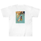 AQUAMETAVERSEの花ブランコに揺られ喜ぶ女の子　ラフルール　1859 Heavyweight T-Shirt