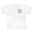 RetrowaveFlowerのRetrowaveFlower-ハナショウブ- Heavyweight T-Shirt