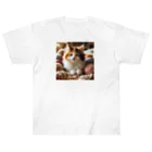 SkyBlueのかわいい三毛猫 Heavyweight T-Shirt