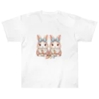 lamkksのふわふわかわいいうさぎの双子 Heavyweight T-Shirt