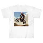 Bikers' Galleryのモトクロス ジャンプシーン アート オフロード バイク Heavyweight T-Shirt