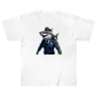 れいの海の守護者：クールな警察鮫 ヘビーウェイトTシャツ