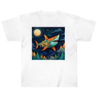 AI Fantasy Art ShopのFlying Shark ヘビーウェイトTシャツ