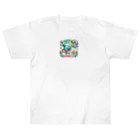 まんじゅ王国の魅力的なサーカスの世界が描かれた楽しい像。 Heavyweight T-Shirt