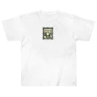 manaco-のクラシックな猫 Heavyweight T-Shirt