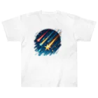 Mizのゆるハウスの3つの流れ星 ヘビーウェイトTシャツ