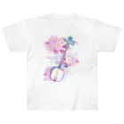 綾錦工房 りこりすの三味線 -雪月花- 【桜】 Heavyweight T-Shirt