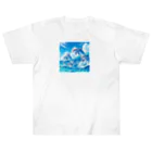 snow-birdの海で遊ぶイルカたちの楽しい風景 Heavyweight T-Shirt