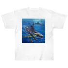 freehandの航空戦艦「伊勢」と水上機「晴嵐」 ヘビーウェイトTシャツ