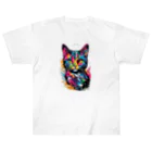 japanese-creatorの猫　デザインTシャツ　アート　グラフィック ヘビーウェイトTシャツ