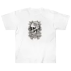japanese-creatorの骸骨　薔薇　デザインTシャツ　アート　グラフィック ヘビーウェイトTシャツ
