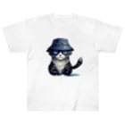 Fun_Qのバケハ猫 ヘビーウェイトTシャツ