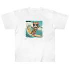 ハワイライフのSURFING猫（女の子バージョン） Heavyweight T-Shirt