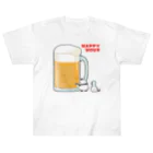 うさやのハッピーアワーでビール祭りを開催するパンダとシマエナガ Heavyweight T-Shirt