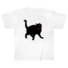 小鳥と映画館の驚いちゃった黒猫 Heavyweight T-Shirt