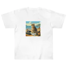 peace2024の海辺の仕事猫 Heavyweight T-Shirt