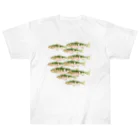 chicodeza by suzuriのヤマメの魚群 ヘビーウェイトTシャツ