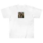 kokin0の畑で微笑む犬 dog smailing in the ground Heavyweight T-Shirt