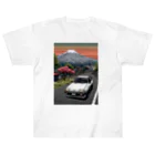 JapanCarStyleの白いスポーツカーと日本の風景2 Heavyweight T-Shirt