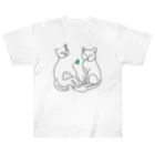 A-Kdesignのcat love④ green ヘビーウェイトTシャツ