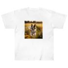 zigerparkのお花畑を駆ける犬 Heavyweight T-Shirt