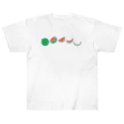 ☀️ひなたぼっくすの🍉スイカの満ち欠け(横) ヘビーウェイトTシャツ