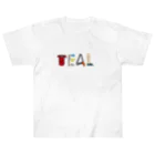 ティールクライミング teal climbing のチャリティー ティールロゴ レッド ヘビーウェイトTシャツ