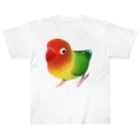 まめるりはことりのボタンインコ　おすましルリゴシボタンインコ【まめるりはことり】 Heavyweight T-Shirt