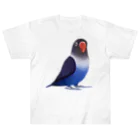 まめるりはことりのボタンインコ　おすましコバルトブルー【まめるりはことり】 ヘビーウェイトTシャツ