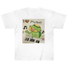 KIYOKA88WONDERLANDのピアノかっぱくん Piano Kappa-kun ヘビーウェイトTシャツ