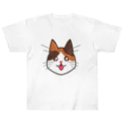 コナカマ通販SUZURI支店の三毛猫ちゃん ヘビーウェイトTシャツ