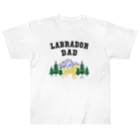 ハッピー・ラブラドールズのLabrador Dad イエローラブラドール ヘビーウェイトTシャツ