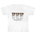 虹色PLUSのわんぱく可愛いジャックラッセルテリア犬 三兄弟 Heavyweight T-Shirt