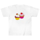 Draw freelyのカップケーキ ヘビーウェイトTシャツ