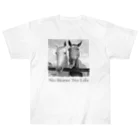 SHOP HAPPY HORSES（馬グッズ）のスピプー（モノクロ） ヘビーウェイトTシャツ
