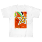 🐶シュナといろいろ🎨の流れ星　(オレンジ) ヘビーウェイトTシャツ