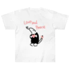 ミナミコアリクイ【のの】のLove and Peace ヘビーウェイトTシャツ