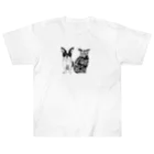 プリティーワンワンネコネコの愛犬と愛猫 Heavyweight T-Shirt