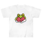 ぴょろりんちょ🐤のバジェットかえるハートTシャツ ヘビーウェイトTシャツ