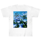 Rangetuのネモフィラと花 Heavyweight T-Shirt