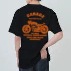 キッズモード某の武骨なバイクデザイン orange(前後pt） ヘビーウェイトTシャツ