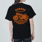 キッズモード某の武骨なバイクデザイン orange(前後pt） ヘビーウェイトTシャツ