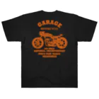 キッズモード某の武骨なバイクデザイン orange(前後pt） ヘビーウェイトTシャツ